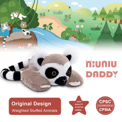 Niuniu Daddy weighted lemur plush ideal for kids and adults alike.