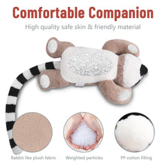 Niuniu Daddy weighted lemur plush soft fur closeup emphasizes tactile comfort.