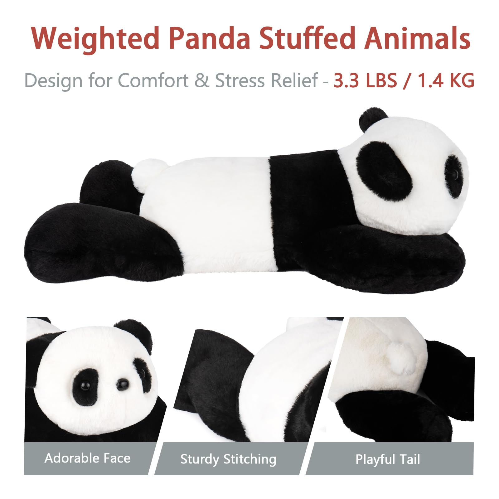 Niuniu Daddy Panda weighted plush hug provides snug, comforting embrace