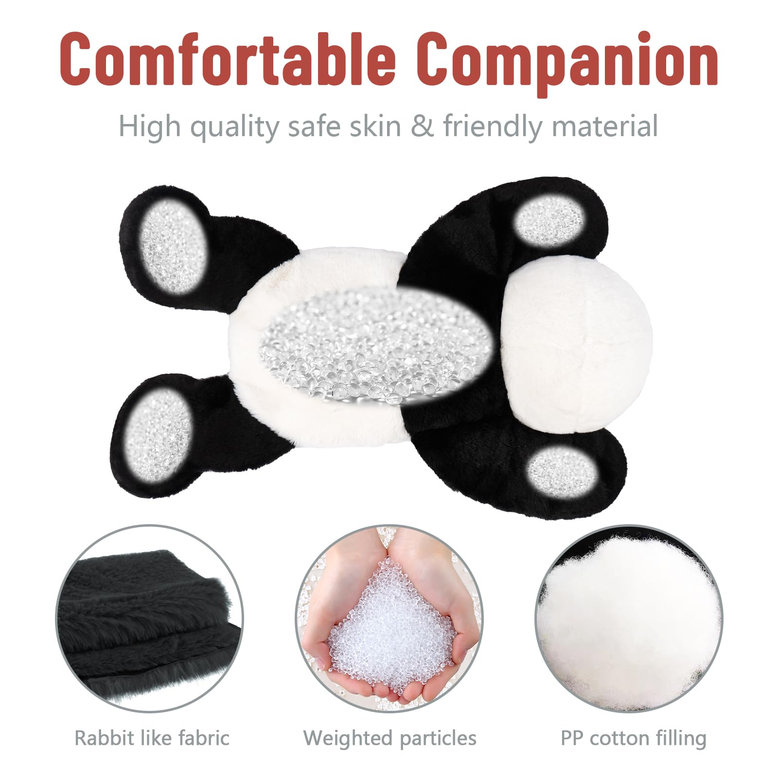 Niuniu Daddy Panda weighted plush legs offer hug-back feel and warmth