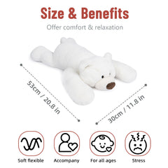 Niuniu Daddy polar bear weighted toy in home setting for cozy decor and calm sessions.