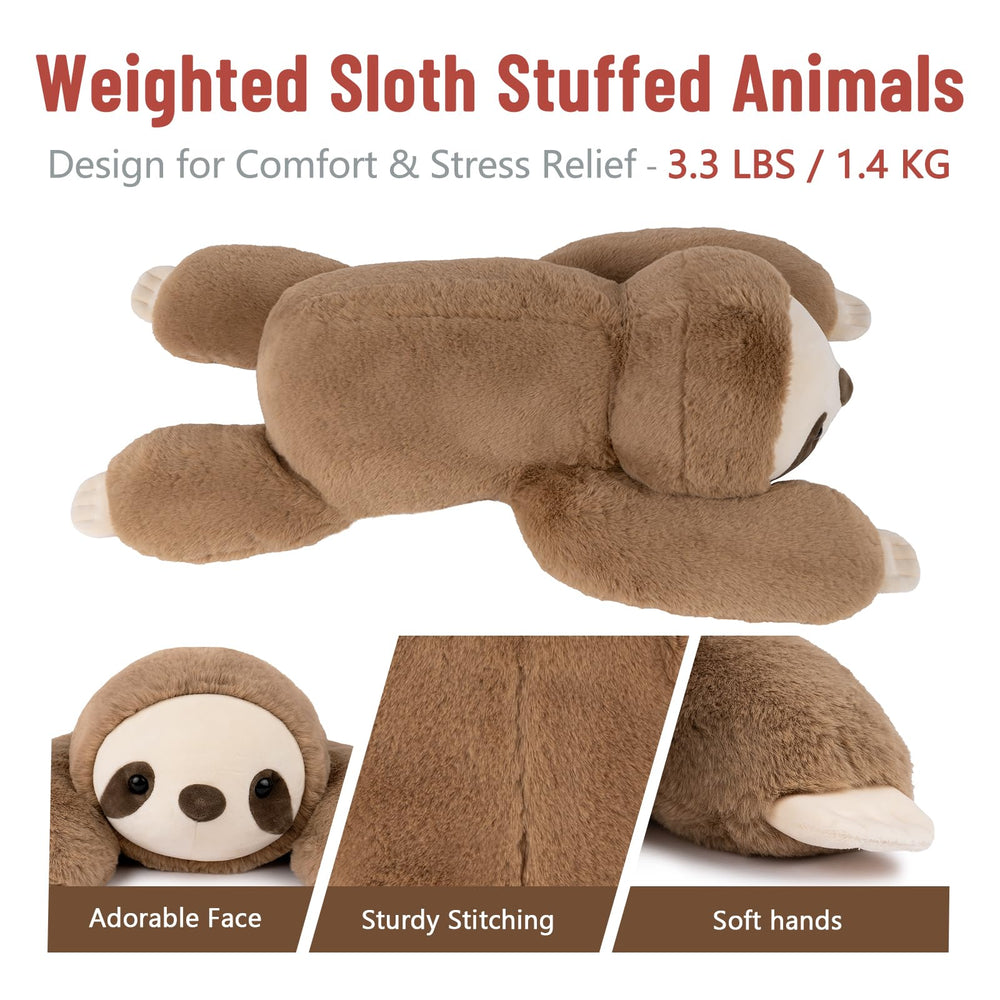 Niuniu Daddy sloth-plush-soft-fur-closeup shows fluffy, inviting texture.