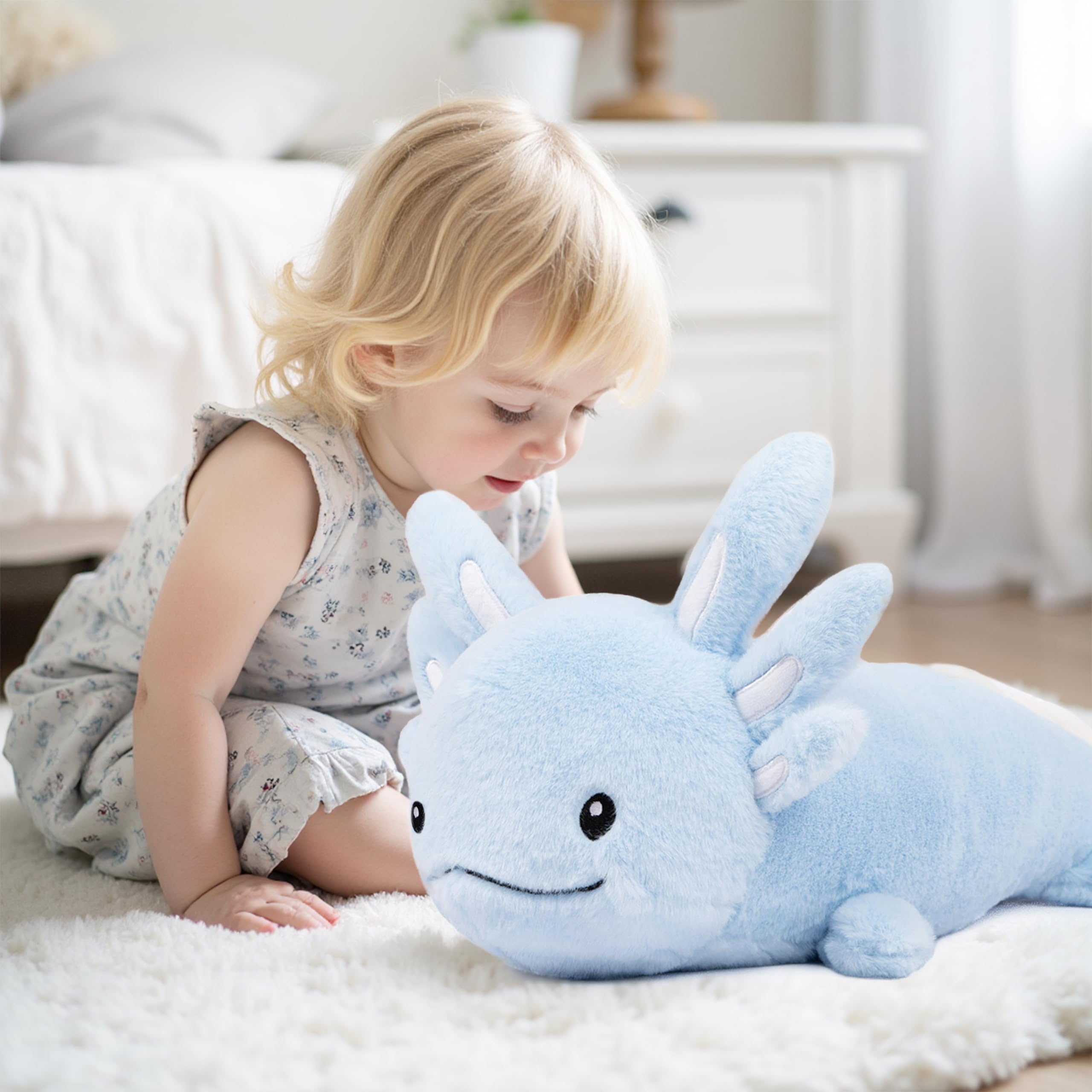 Niuniu Daddy soft fluffy axolotl fur detail for cozy hugs and tactile exploration