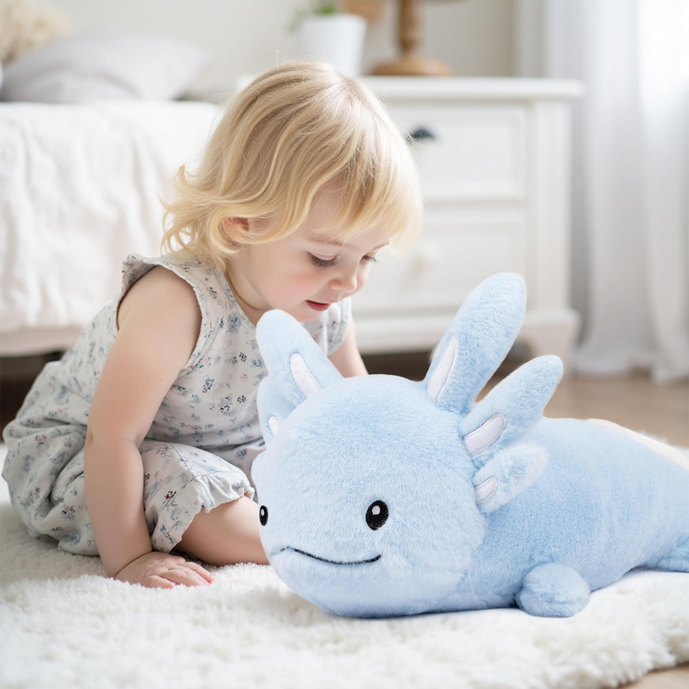 Niuniu Daddy soft fluffy axolotl fur detail for cozy hugs and tactile exploration