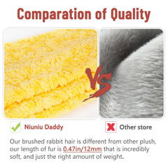Niuniu Daddy weighted duck with safety eyes demonstrates child-friendly design.