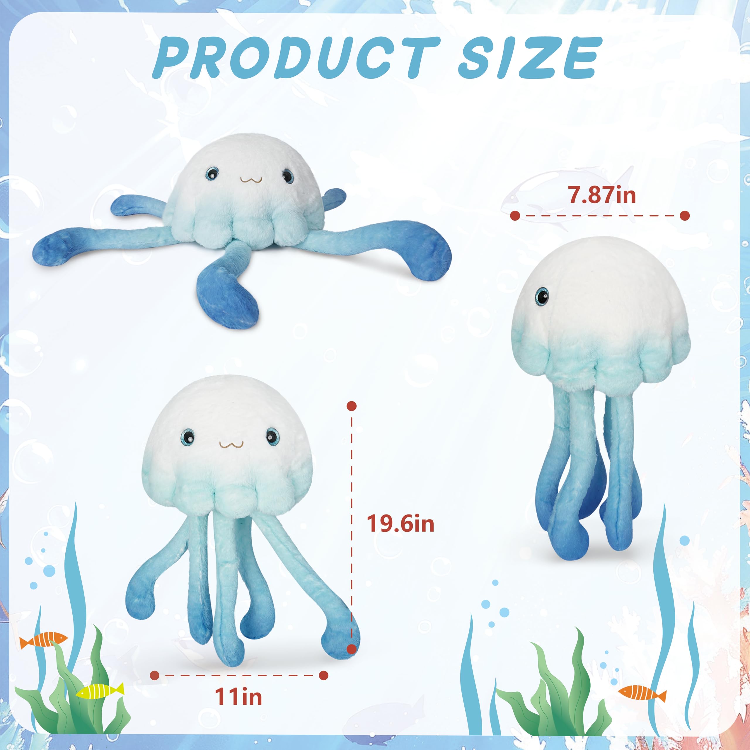 Niuniu Daddy jellyfish plush belly weight detail supports gentle hug sensation.