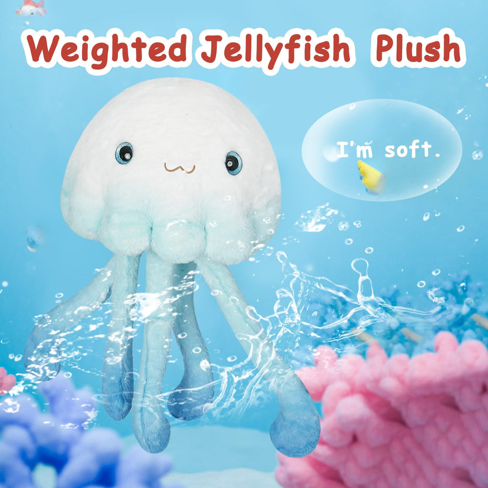 Niuniu Daddy weighted jellyfish plush closeup fur emphasizes soft touch.