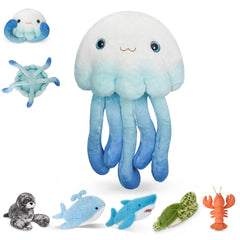 Niuniu Daddy weighted jellyfish plush front view for cuddling and comfort.