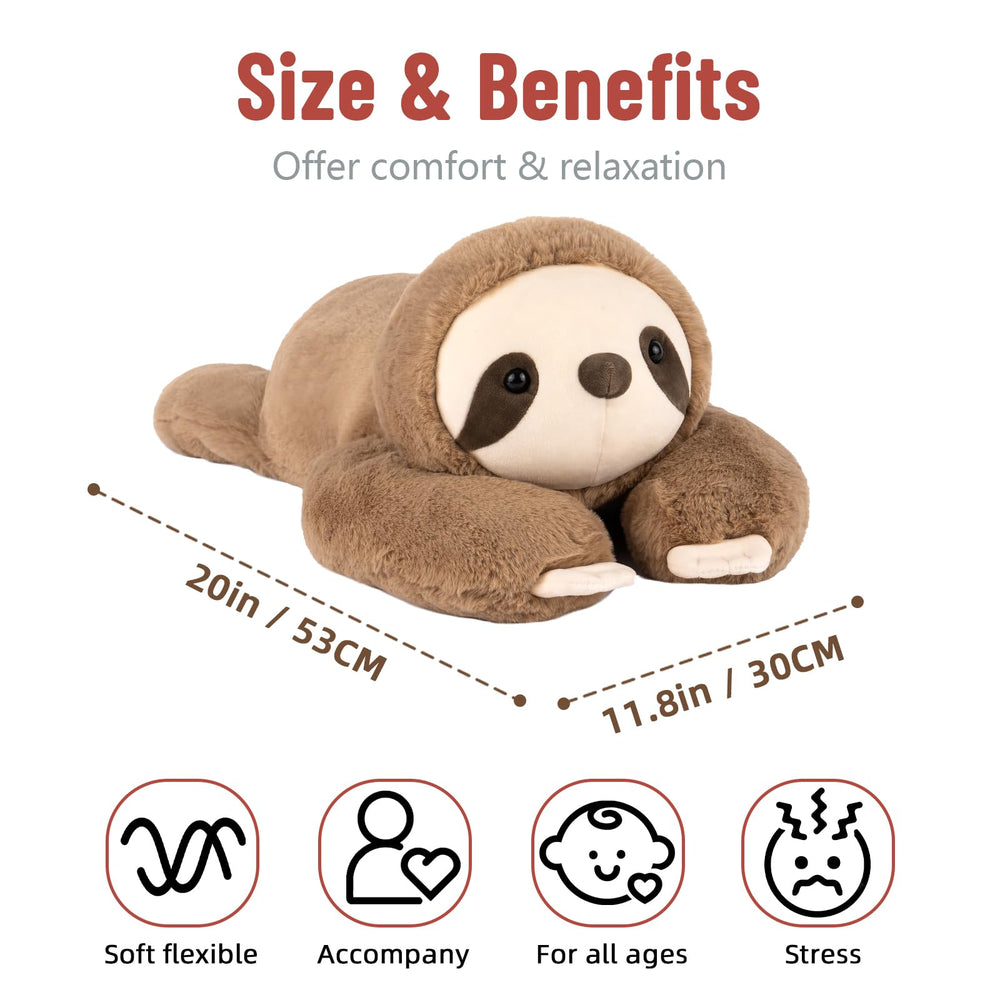 Niuniu Daddy weighted-sloth-in-bed-hug acts as a familiar bedtime companion.