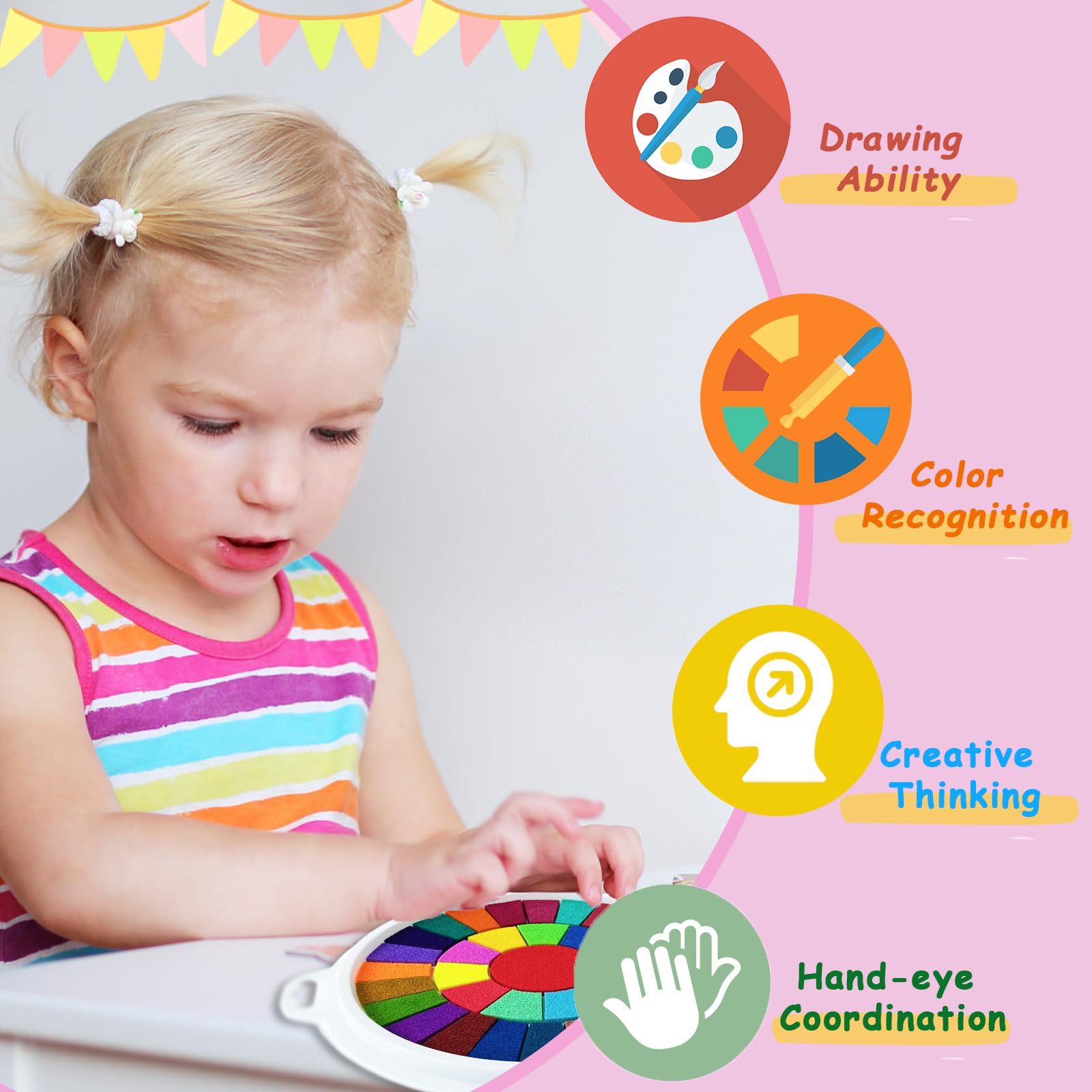 Niurewan child drawing with fingers showcases expressive art with tactile paint.