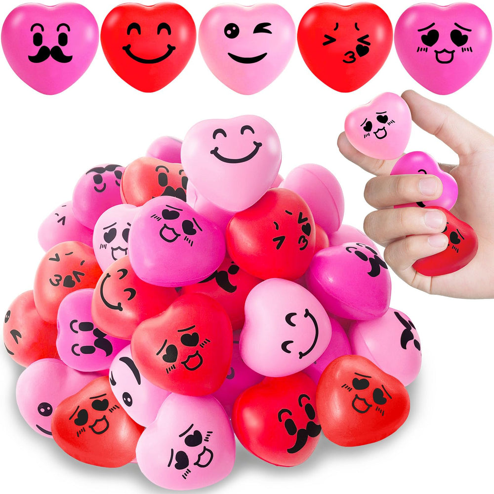 Niurewan heart stress ball pink smile face for quick stress relief and focus