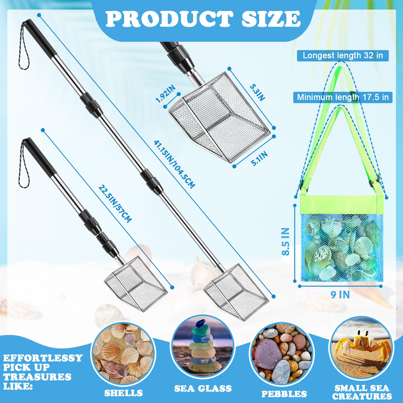 Niuyhe three-section rods extend from 16.5 to 36.5 inches for versatility.