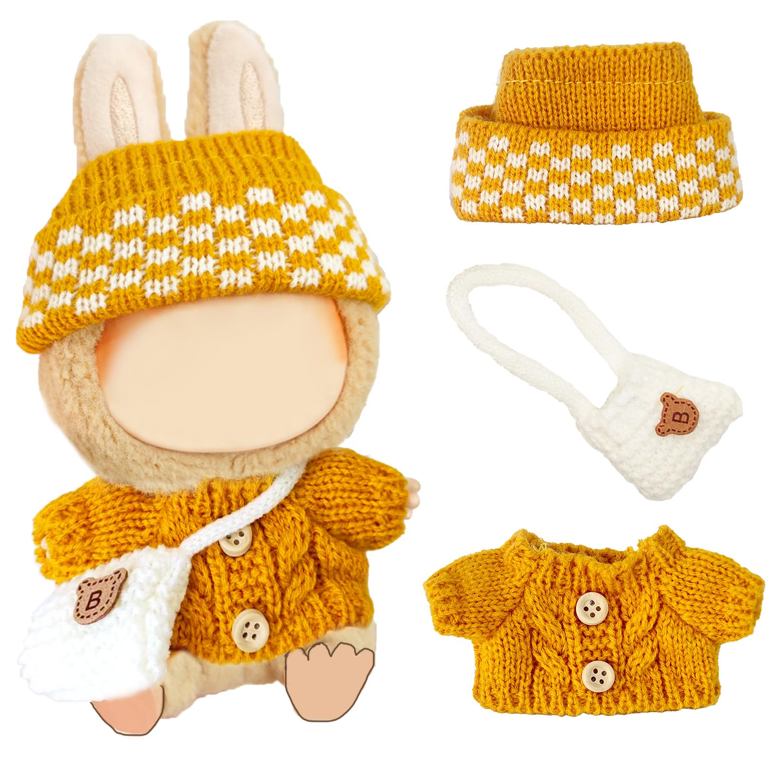 NiXiSHEEN 17cm doll yellow sweater for cozy ease in dressing and display.