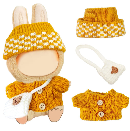 NiXiSHEEN 17cm doll yellow sweater for cozy ease in dressing and display.