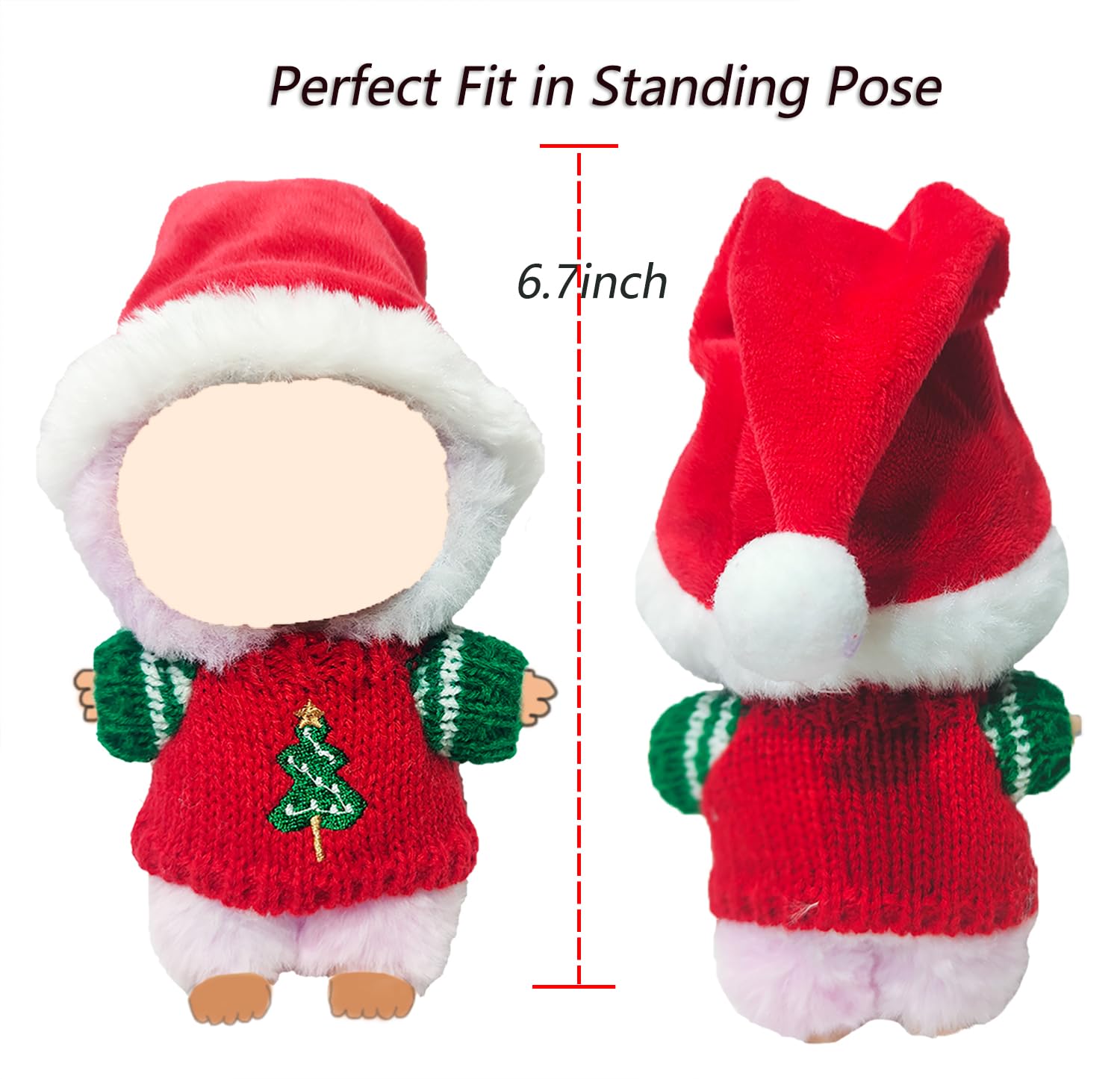 Soft, safe materials provide easy dressing and long-lasting holiday display for 15–17 cm dolls.