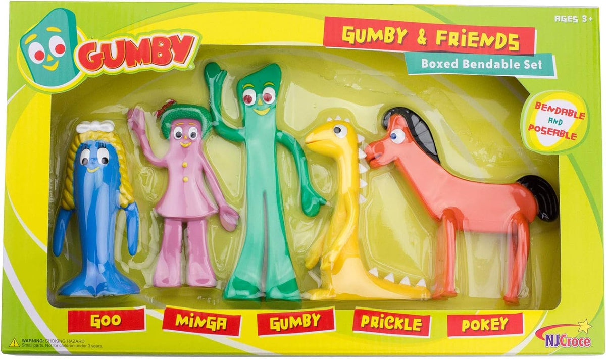NJ Croce Gumby and Friends boxed set figures for display and imaginative play.
