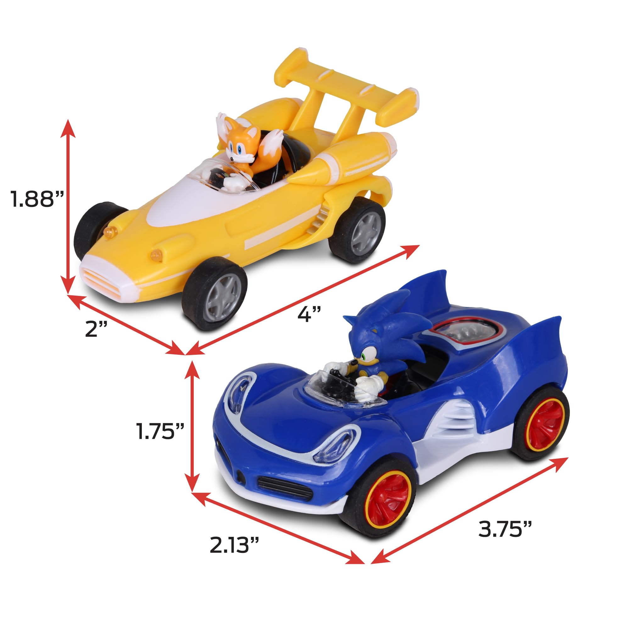 NKOK Sonic figure in hand shows compact, pocket-sized play for on-the-go fun.