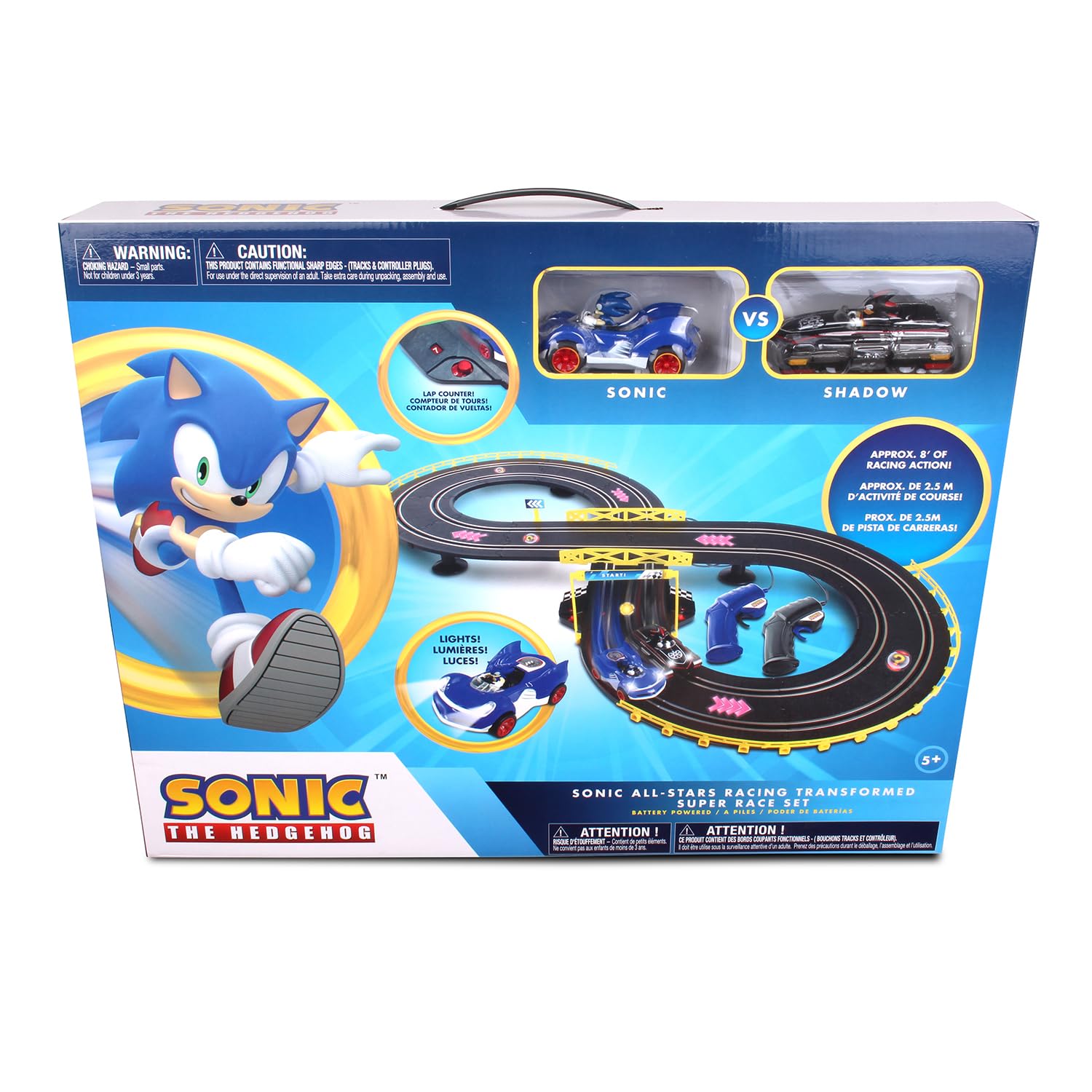 NKOK Sonic hedgehog vehicle headlights enhance realism during play.