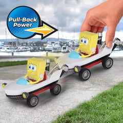 NKOK SpongeBob Boatmobile ready for imaginary races and finish line play