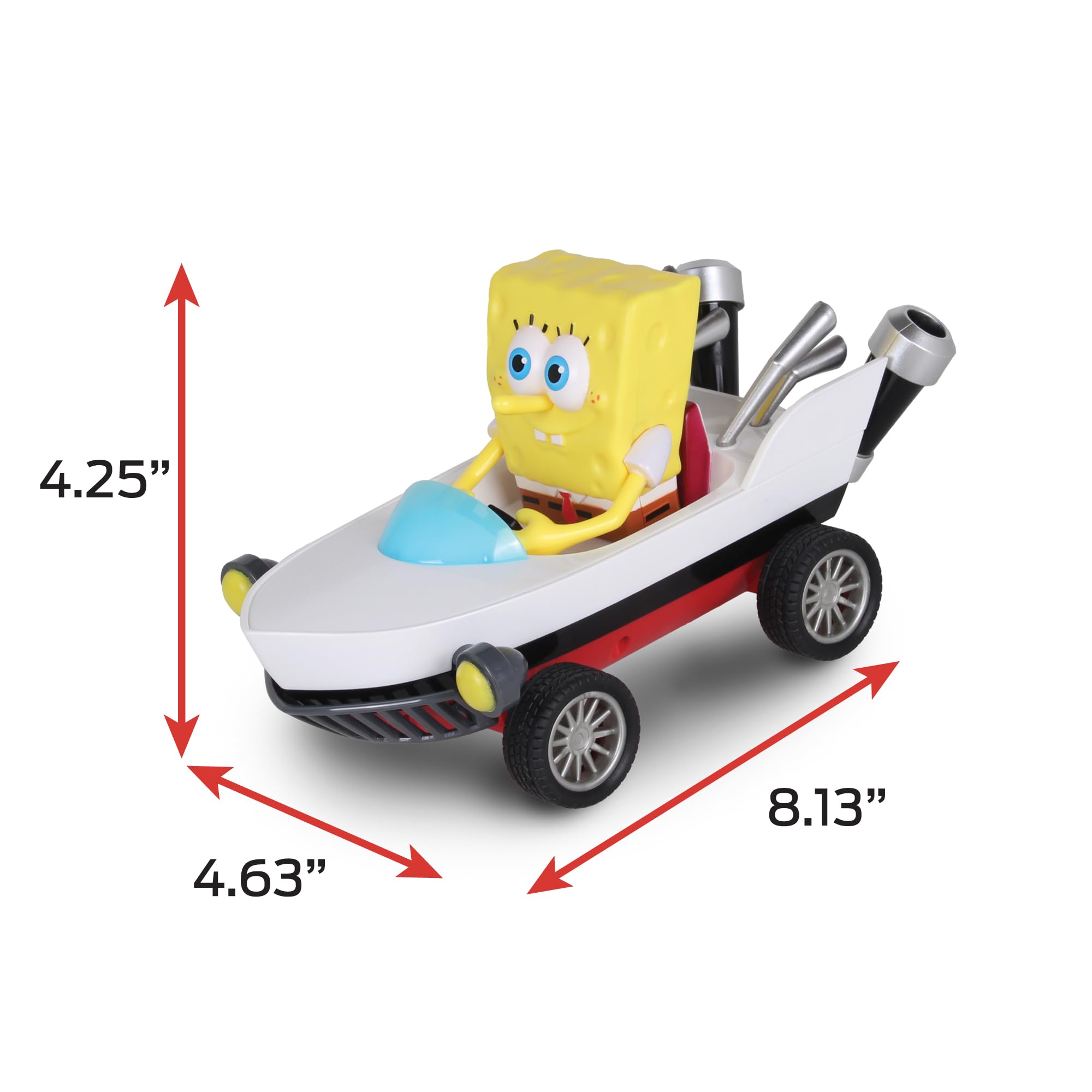 NKOK SpongeBob Boatmobile in motion shows fast, engaging play action