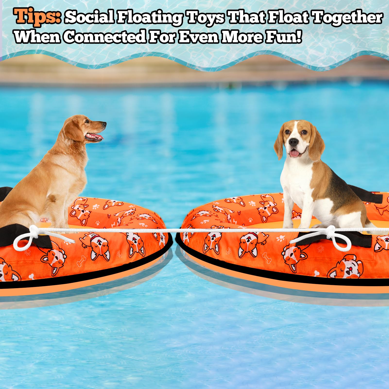 NNG large dog pool float with wear-resistant print for durability