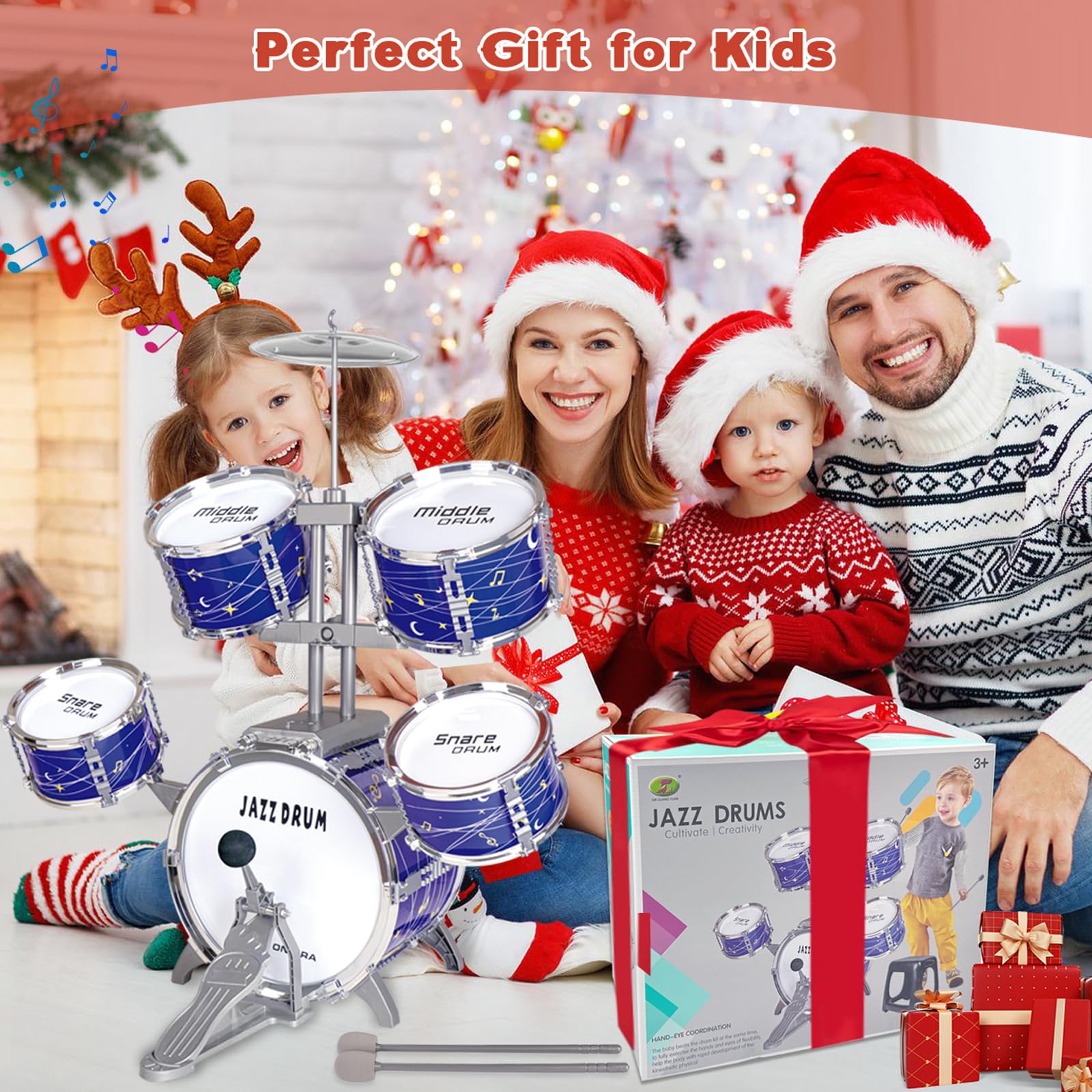 Noaideoi Kids Drum Set: durable drumsticks for safe, easy tapping