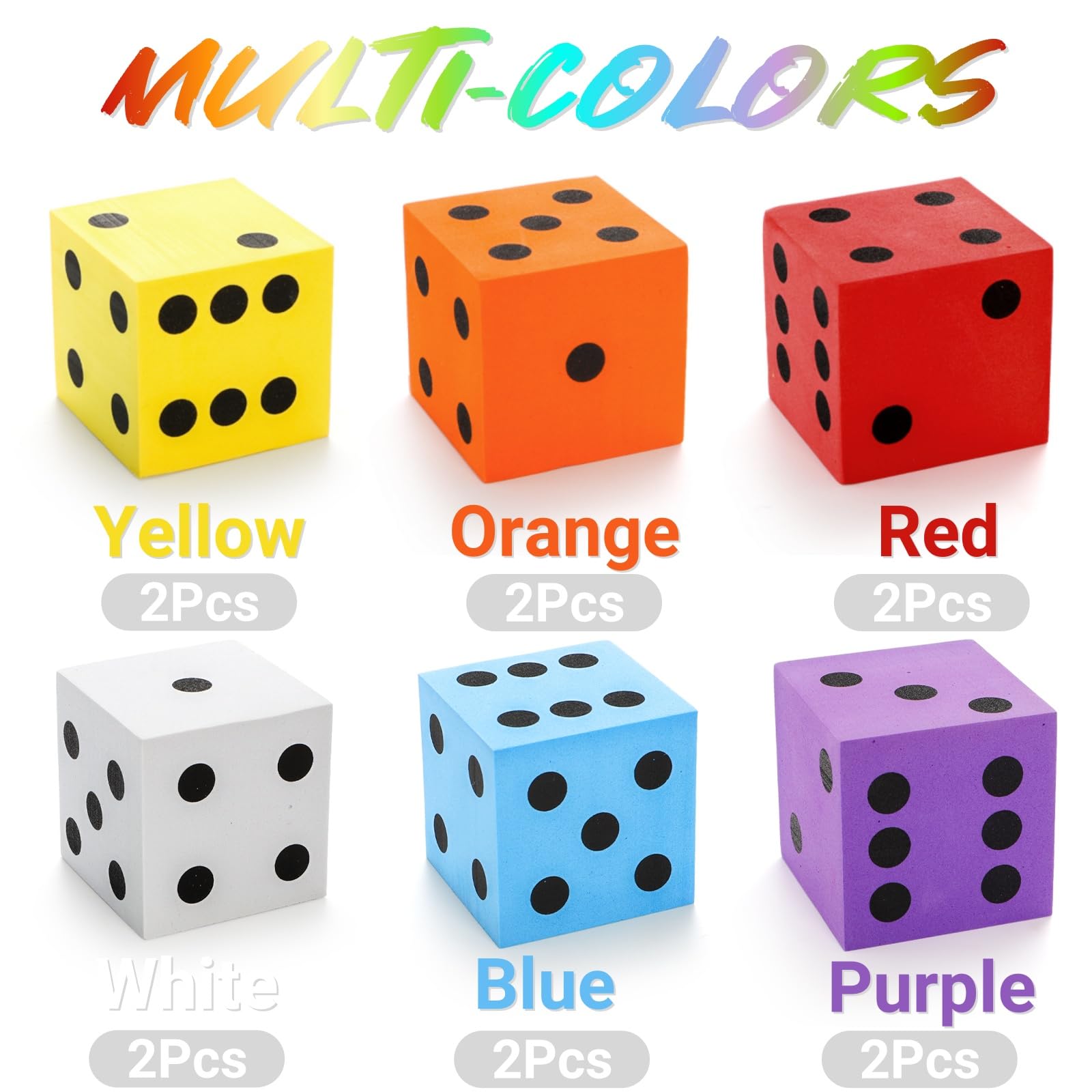 Noamus orange foam dice for engaging math activities.
