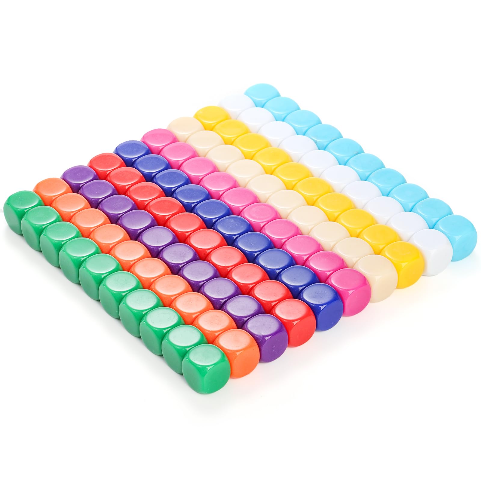 Noamus DIY dice collection with 100 pieces and 10 colors for creative patterns.