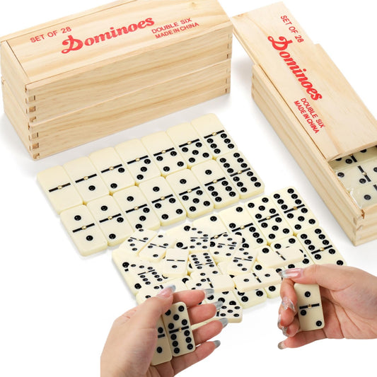 Noamus dominoes 56-pcs tiles shown for durable family play.