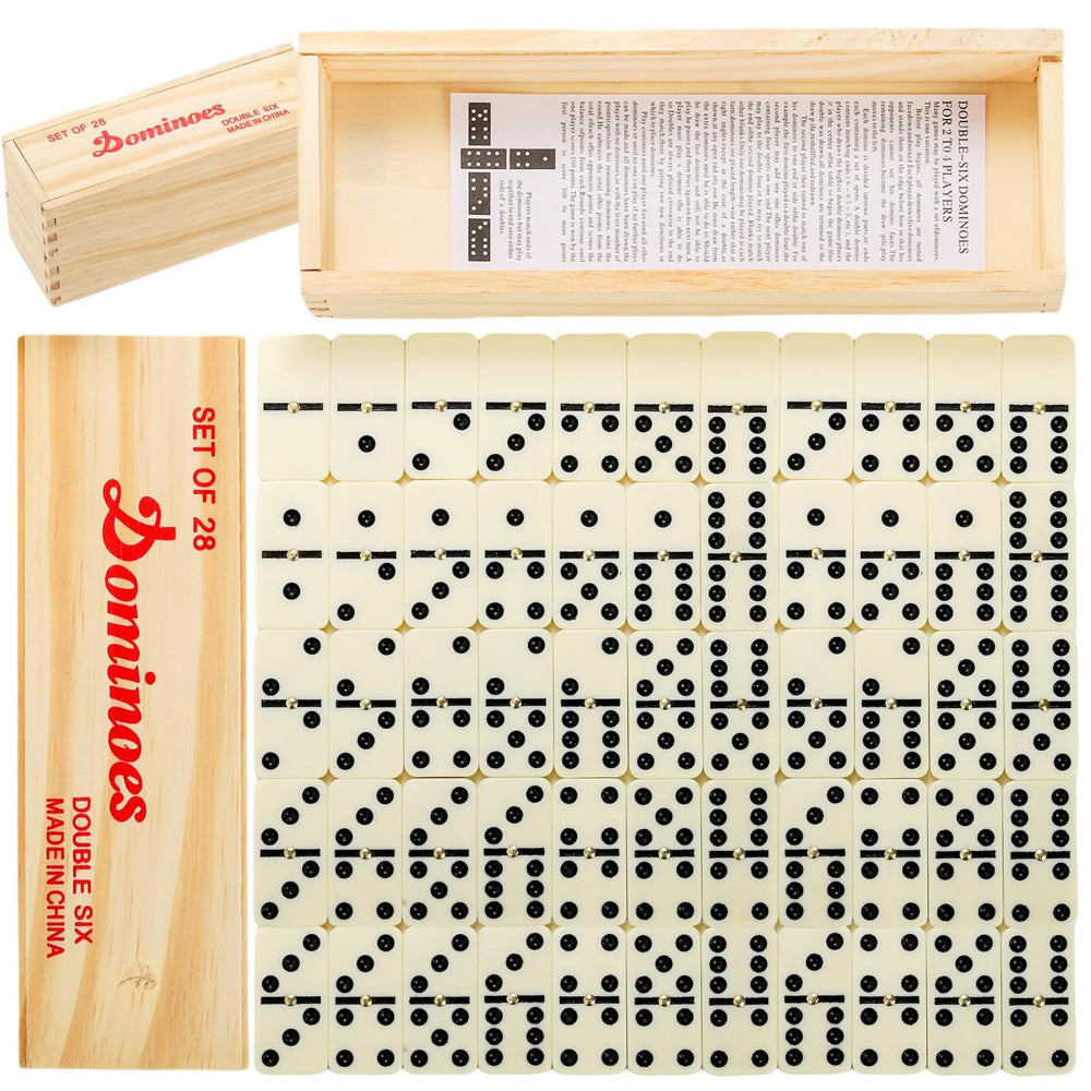 Noamus dominoes melamine tiles offer a durable playing surface.