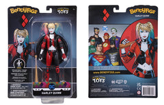 Seven-inch tall BendyFigs Harley Quinn fits desks and shelves.