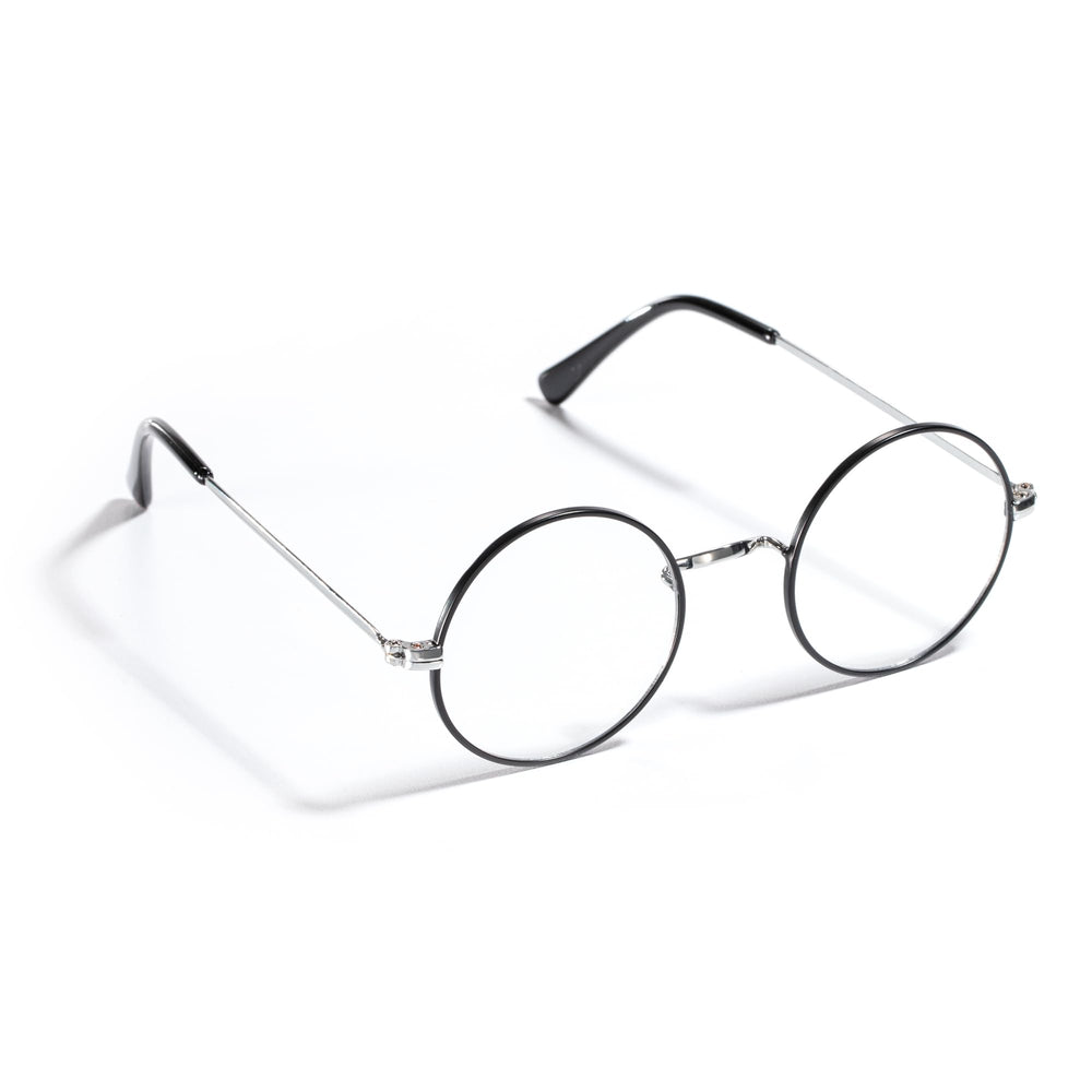 The Noble Collection Harry Potter's Glasses on display in a premium showcase case.
