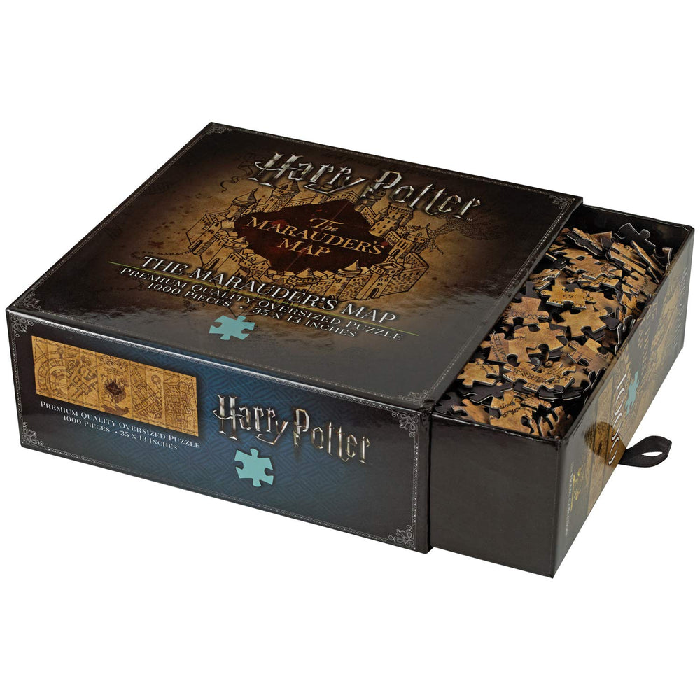 Assembled 35 by 13 inch Marauders Map Puzzle layout for wall display.