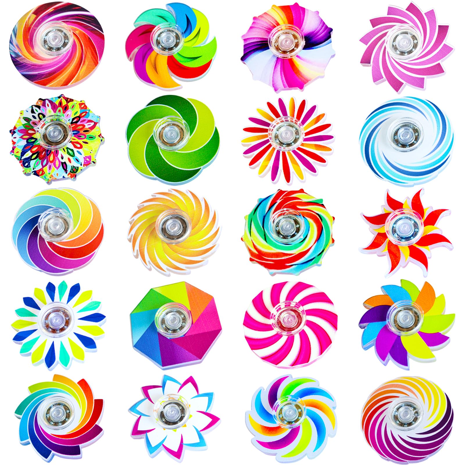 Nobleboy funny mini fidget spinner 24-pack with colorful wheels for tactile sensory fun.
