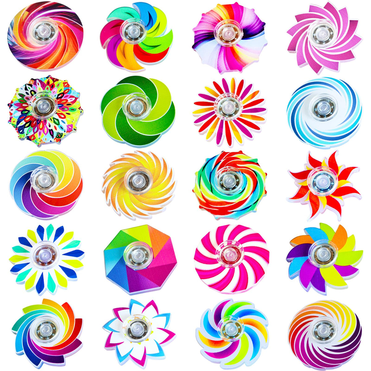 Nobleboy funny mini fidget spinner 24-pack with colorful wheels for tactile sensory fun.