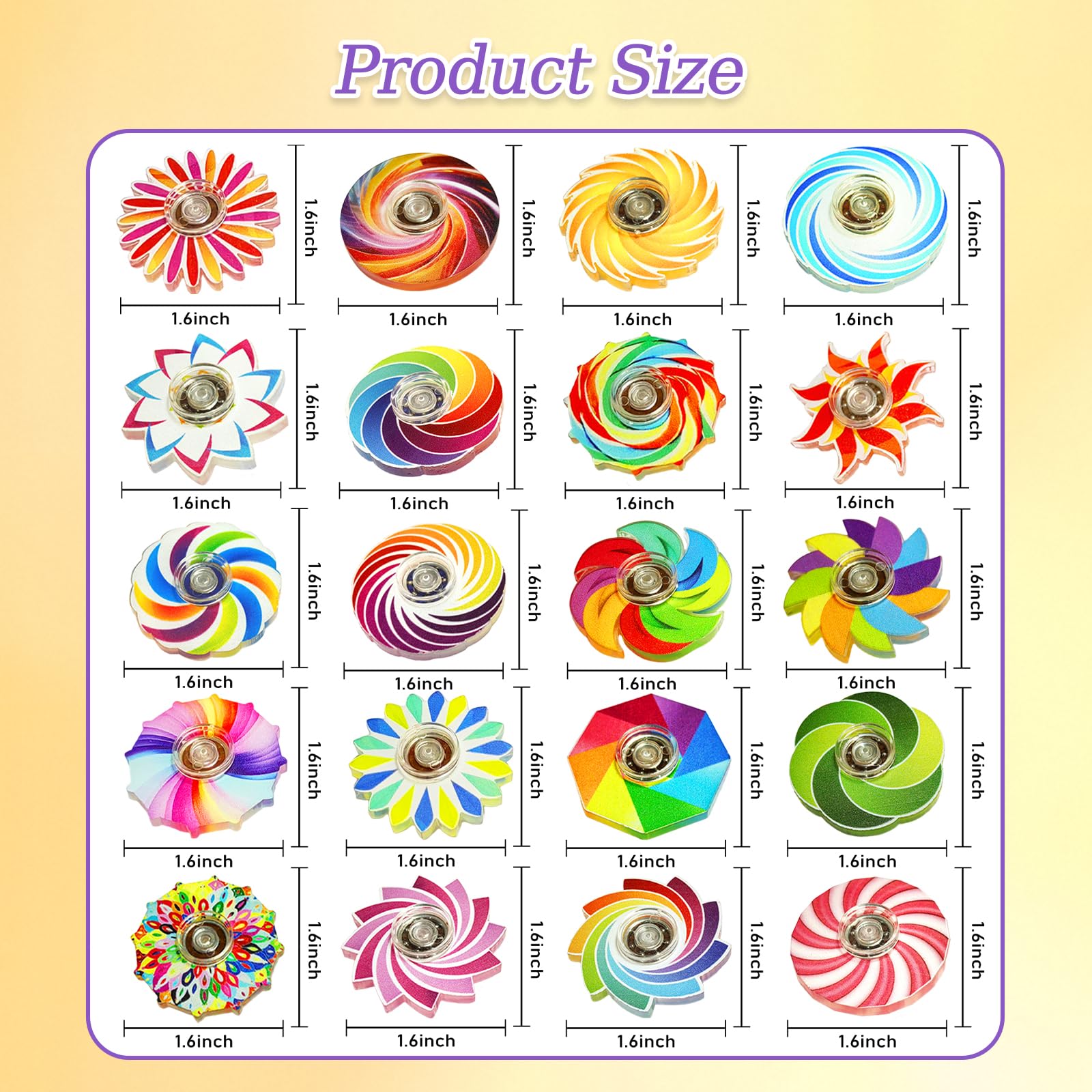 Nobleboy mini spinner close-up showing bright patterns that captivate attention during play.