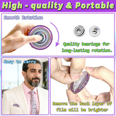 Nobleboy handheld fidget spinner in acrylic with metal bearing for smooth rotation.