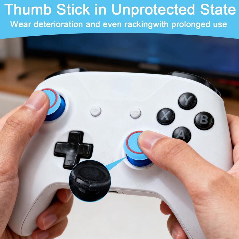 Nogeqi silicone joystick caps with anti-slip texture for steady gameplay.