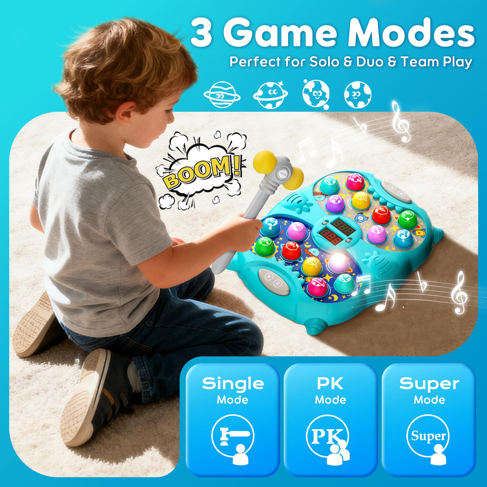 Noltola Whack Mole nine speed levels adapt to skill growth