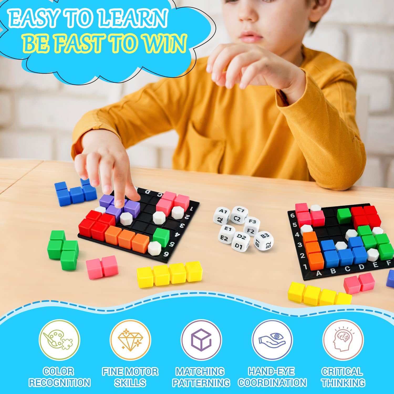 NONSOMPLE Brain Square colorful shapes, vibrant pieces for quick recognition and planning.