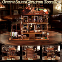 NookMaster Cowboy Saloon wooden pieces close-up for assembly.