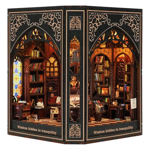 NookMaster hollow frame design with light patterns on a bookshelf.
