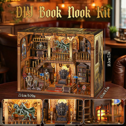 Detailed knight architecture pieces for building a heroic shelf centerpiece.