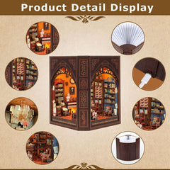 NookMaster Open Book Architecture forms a striking bookshelf centerpiece.