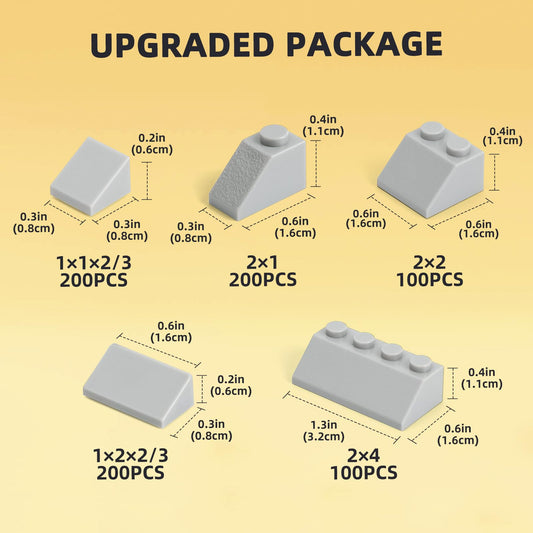 Noorastars slope 30-1x1x2-3 block enables detailed micro-builds and fine motor practice.