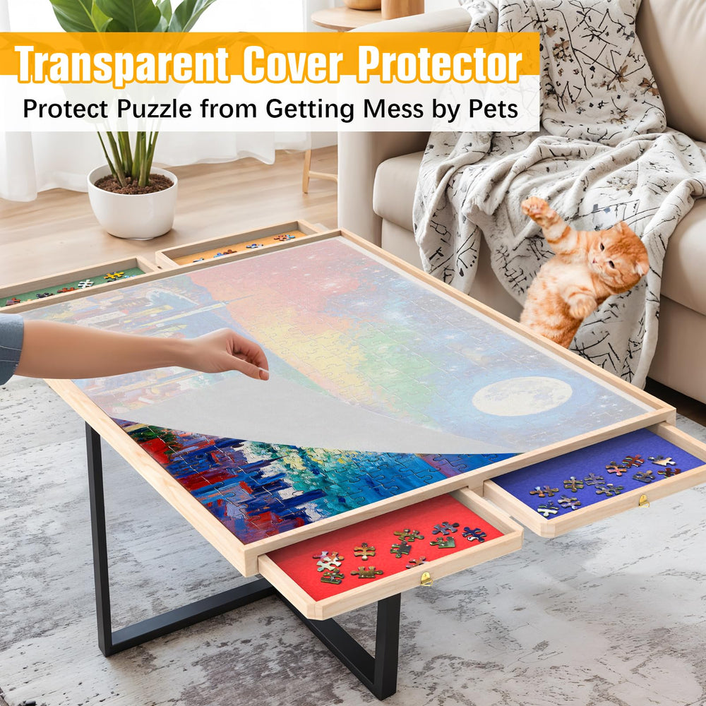 NORBASE Puzzle Table 360-degree wheels enable smooth positioning from any angle