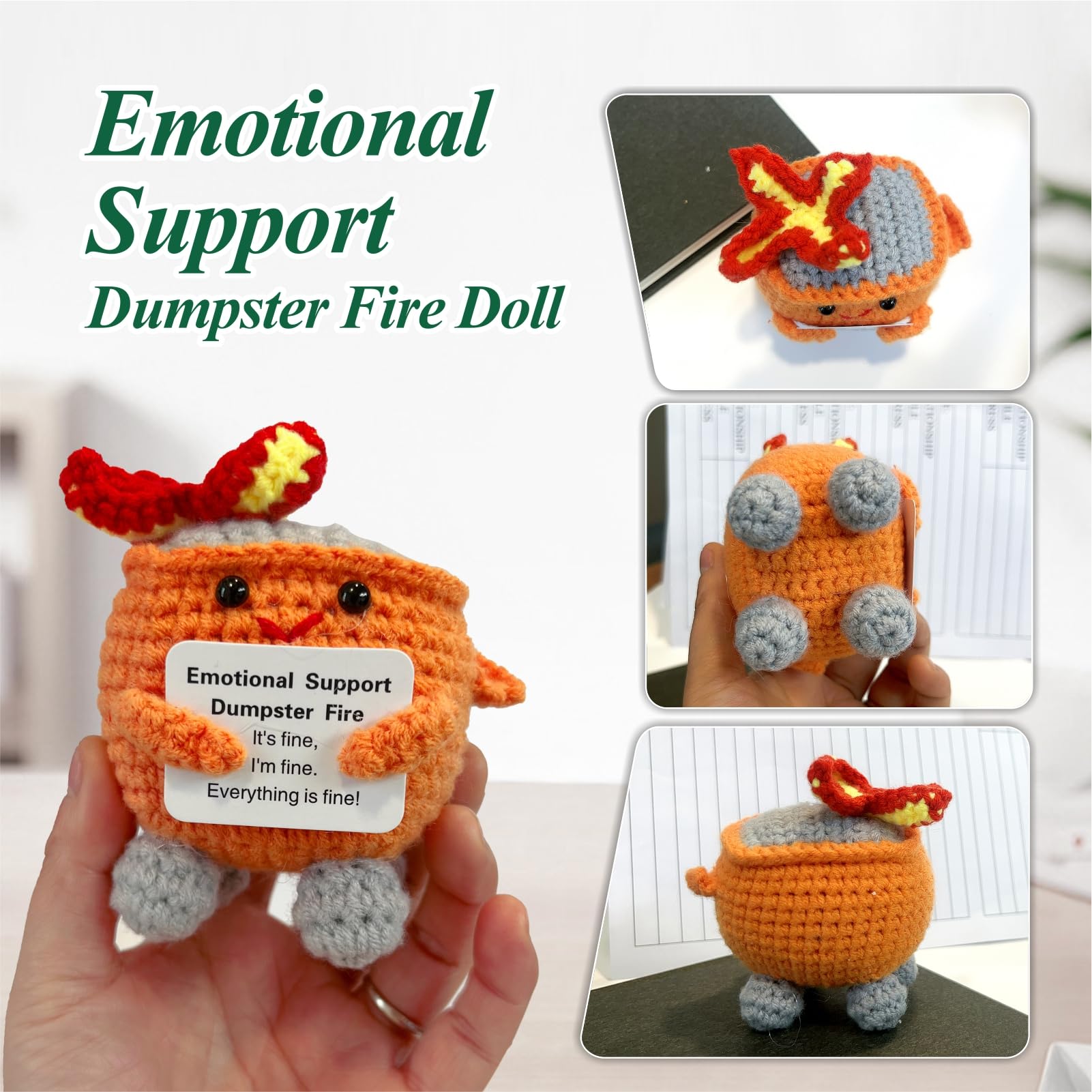 Nordkawa included heartwarming card with dumpster fire plush for uplifting gifting