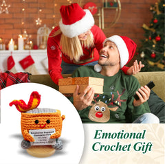 Nordkawa orange crochet dumpster fire in home decor setup for cheer