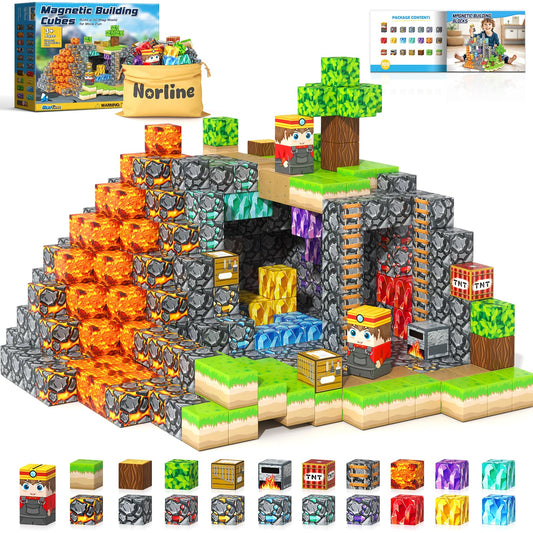 Norline gem mine adventure blocks for creative magnetic building play.