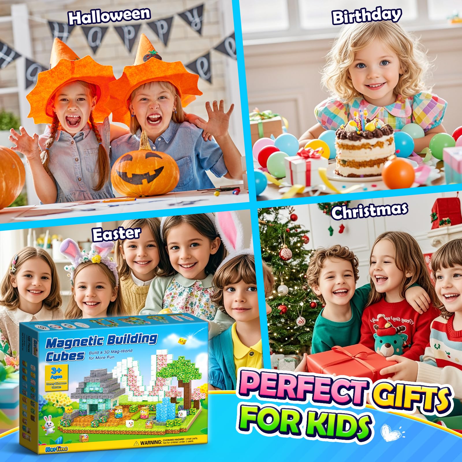 Norline magnetic blocks make a versatile STEM gift for ages 3–12.